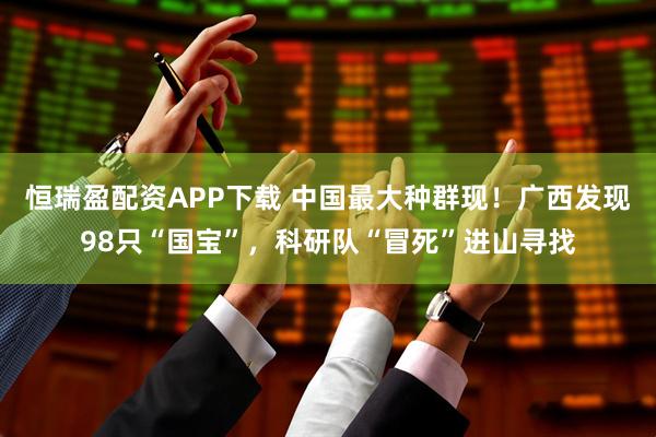 恒瑞盈配资APP下载 中国最大种群现！广西发现98只“国宝”，科研队“冒死”进山寻找